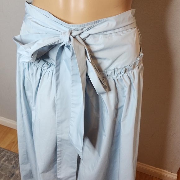 NWT Urban Outfitters Blue Midi Maxi Skirt Stretch Tie Waist Pockets Size Small - Picture 6 of 16